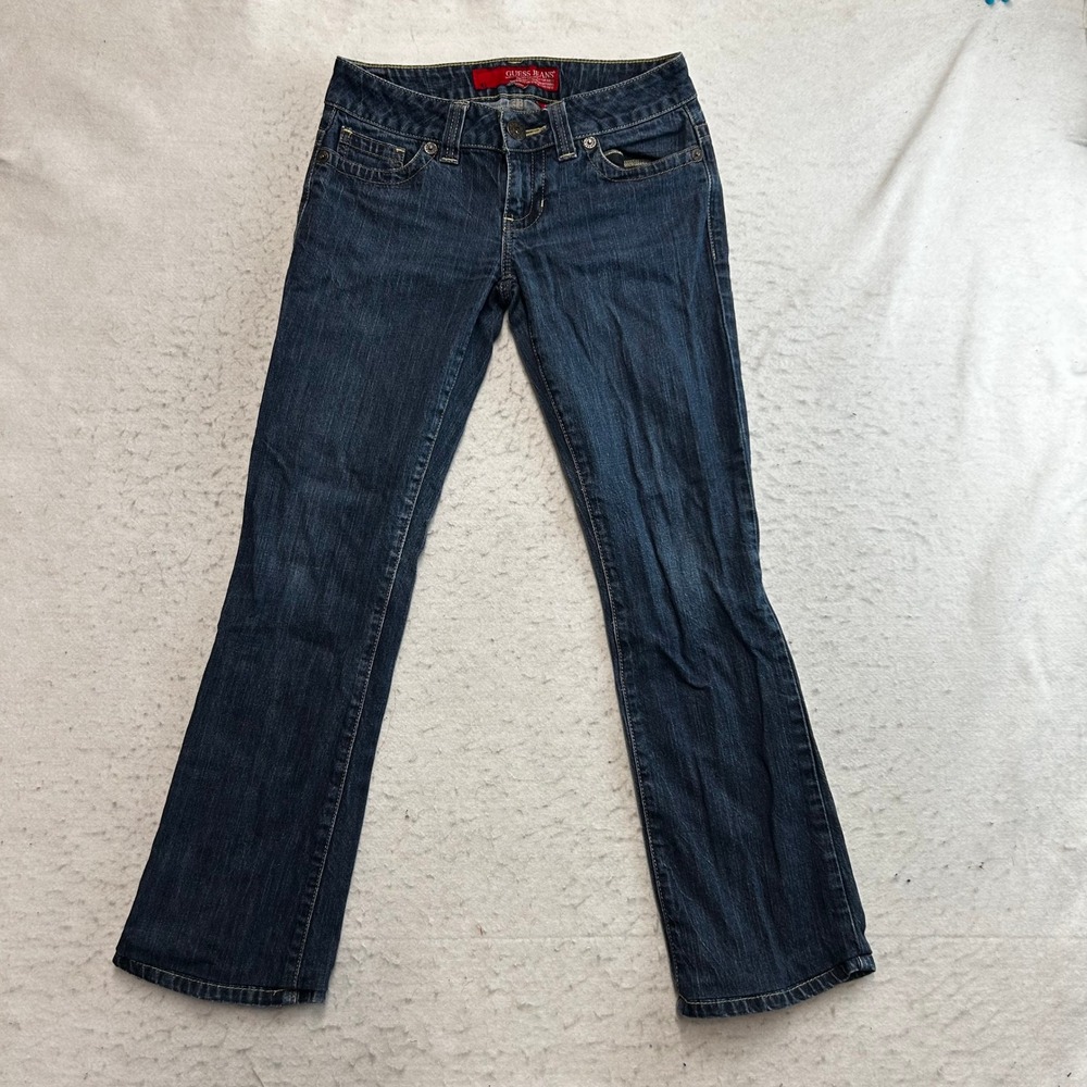 Guess Jeans Daredevil Bootcut Womens 27 Blue Denim Low Rise Stretch